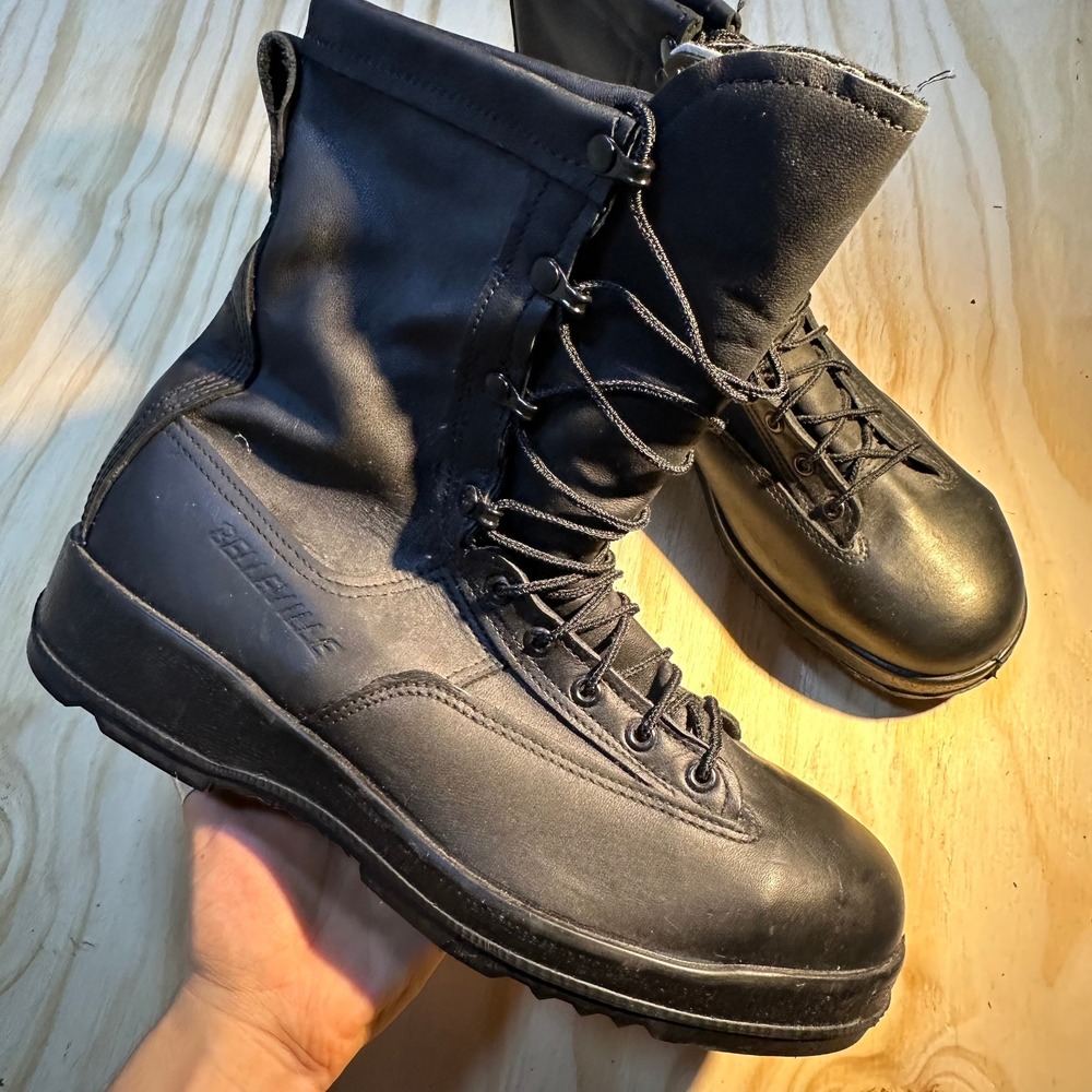 Belleville Men 800 ST Waterproof Gore-Tex Steel Toe Flight Boots Black Size 12 R